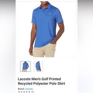 Lacoste Men's Blue Polka Dot Polo